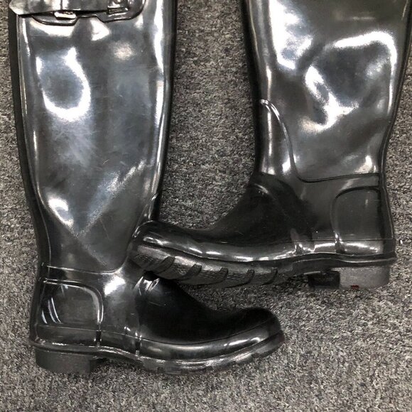 Hunter Glossy Black Women's Rain Boots - Picture 6 of 15
